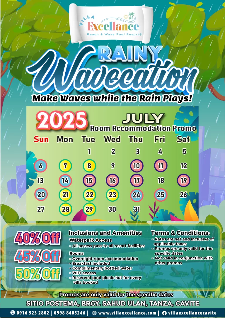 Rainy Wavecation: July 2025 Room Accommodation Promo at Villa Excellance
