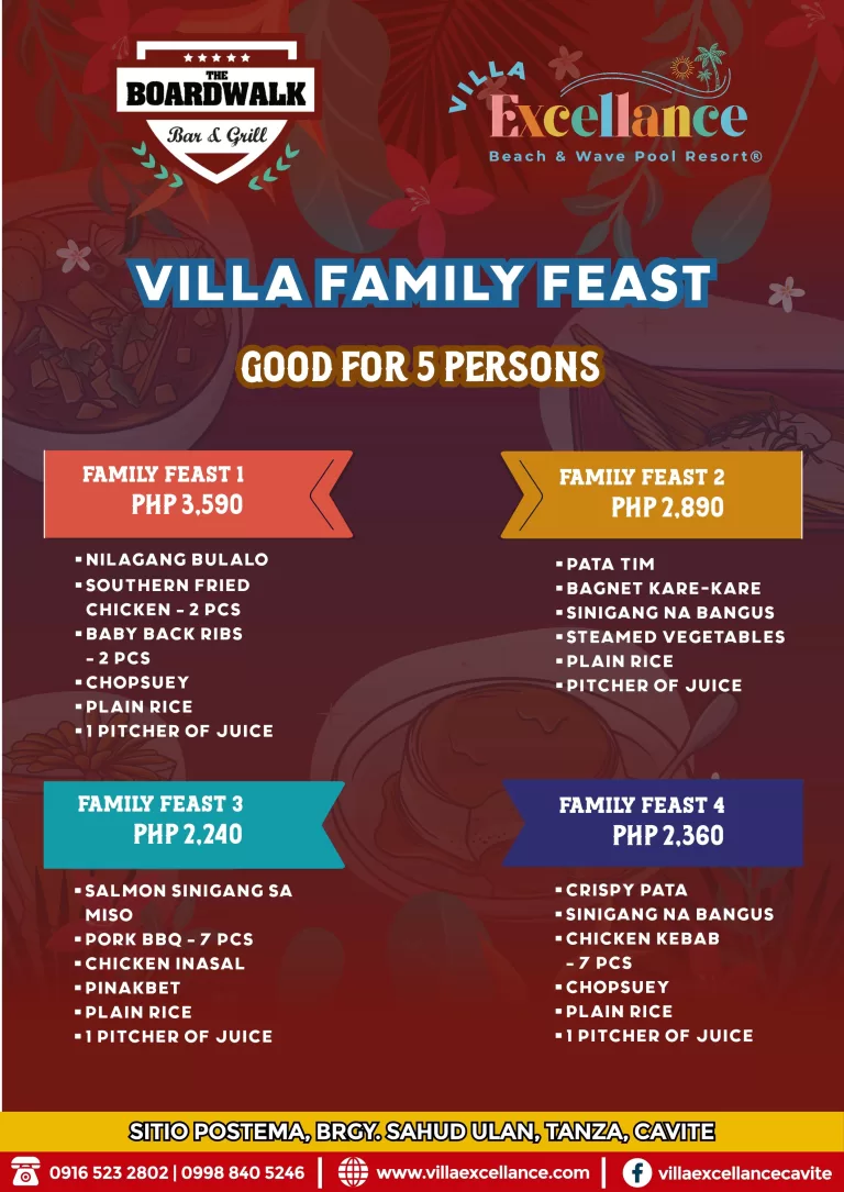Villa Family Feast at The Boardwalk Bar & Grill