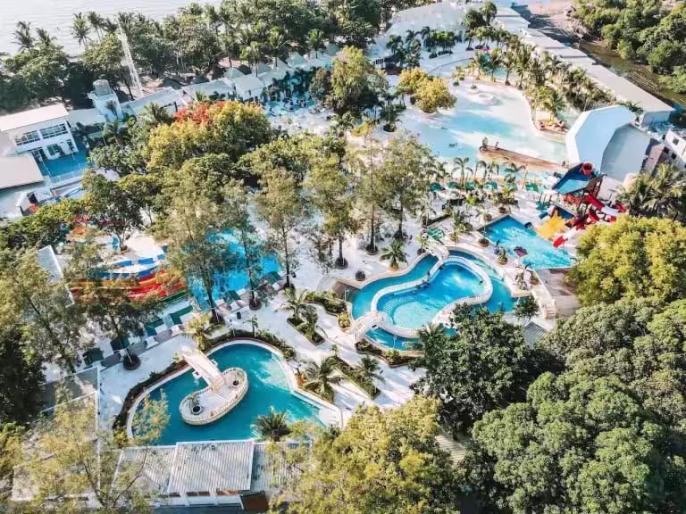 Panoramic view of Villa Excellance wave pool in Tanza Cavite